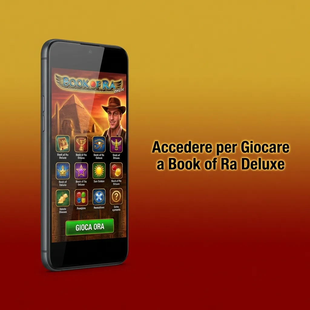 Login screen showing step-by-step process to access Book of Ra Deluxe slot game at online casino