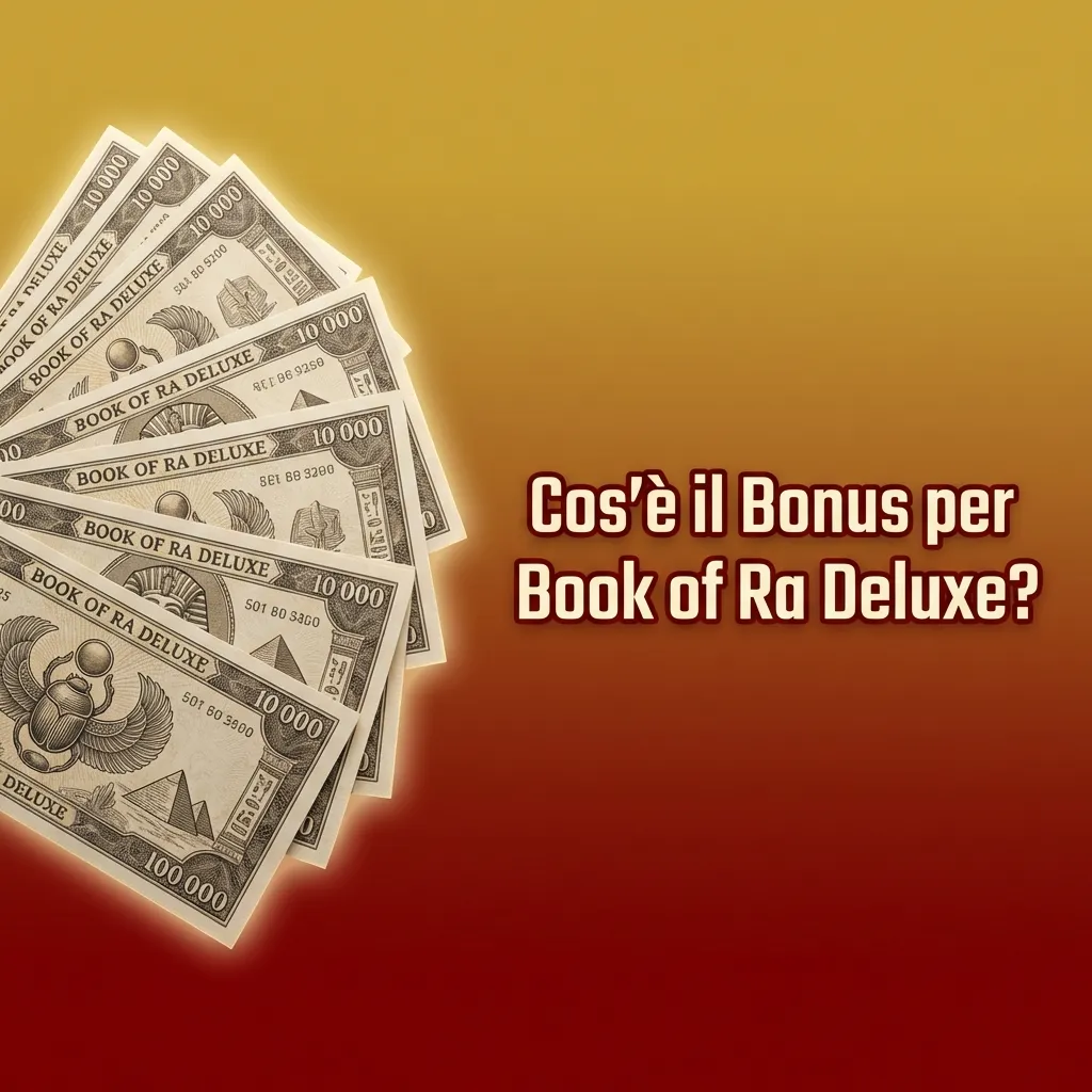 Casino bonus promotional offer for Book of Ra Deluxe slot game with welcome bonuses and free spins explained
