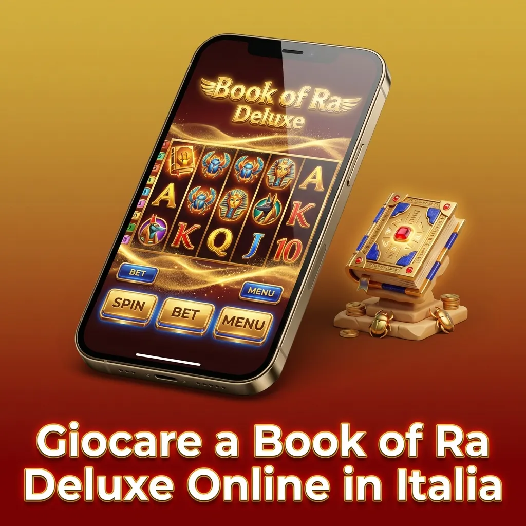 Book of Ra Deluxe slot machine interface showing gameplay steps for Italian online casino players