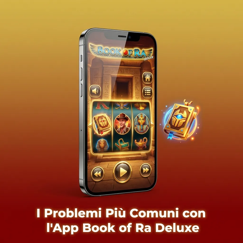 Smartphone showing Book of Ra Deluxe app troubleshooting screen with common technical issues and solutions displayed